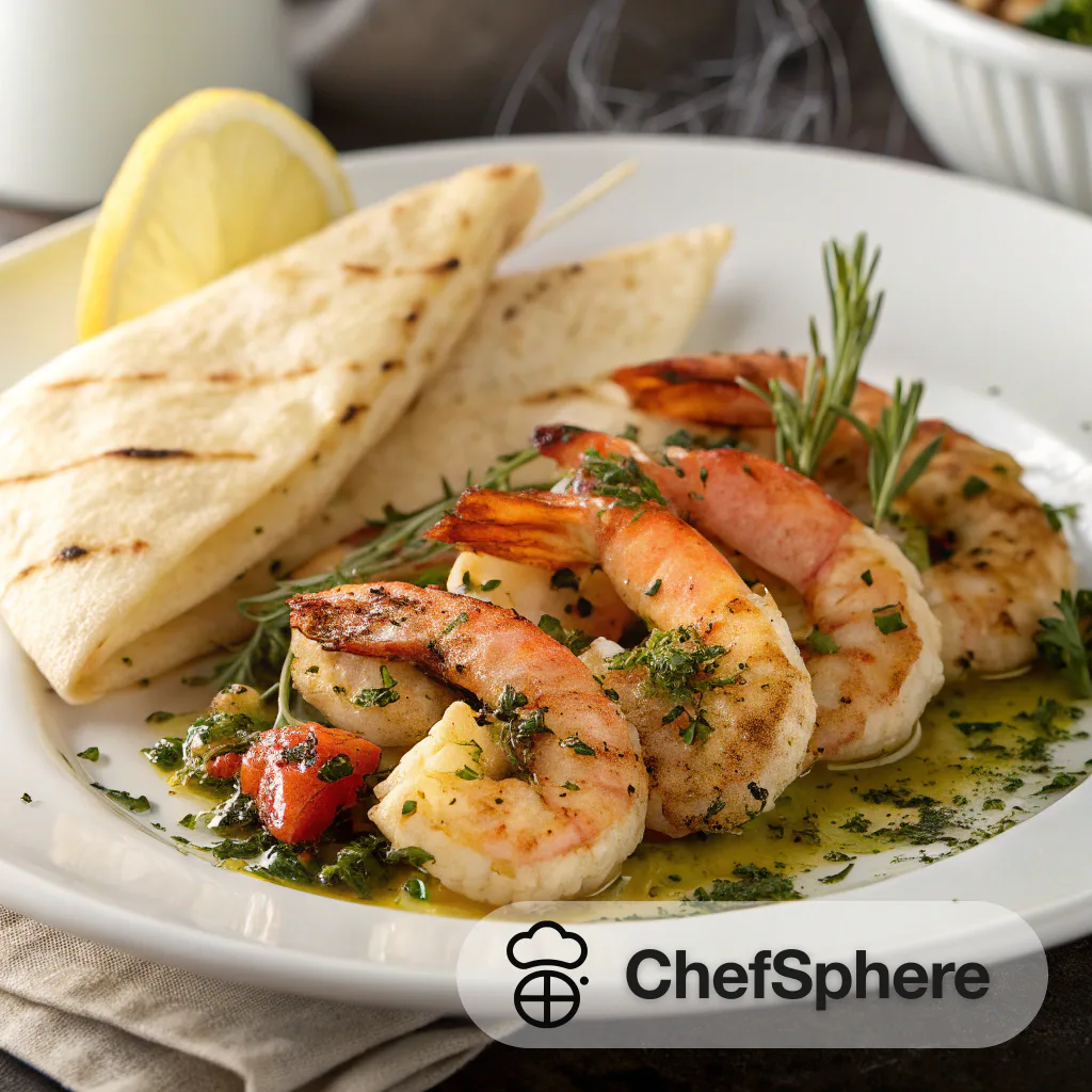 Greek Herb Shrimp with Pita