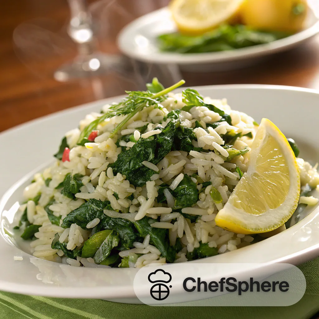 Greek Spinach Lemon Herb Rice Dish