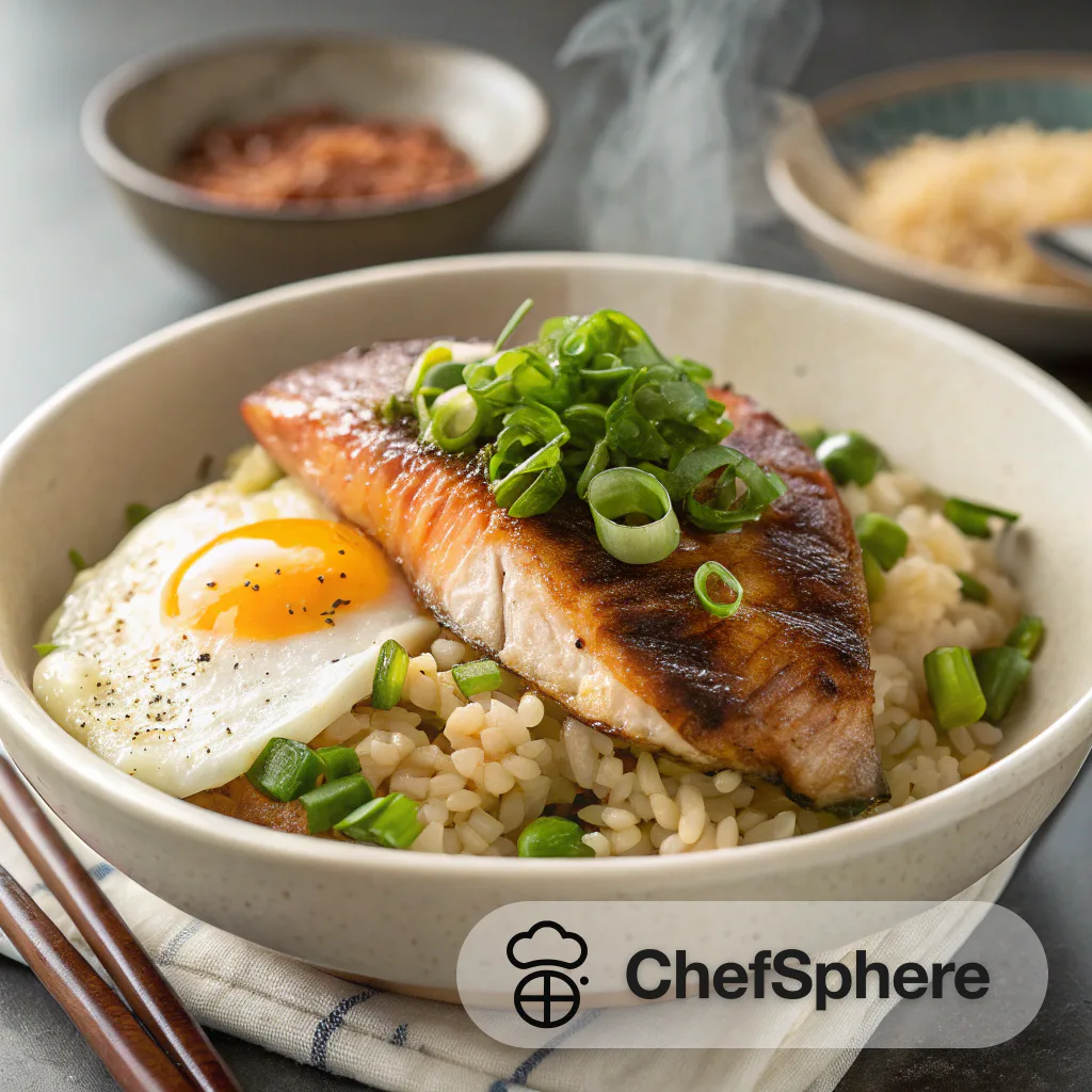 Smoked Fish Rice Bowl Breakfast