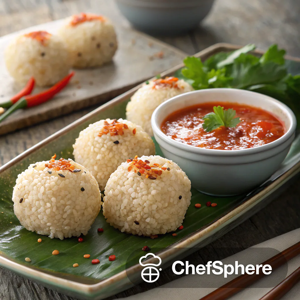 Sesame Rice Balls with Red Pepper