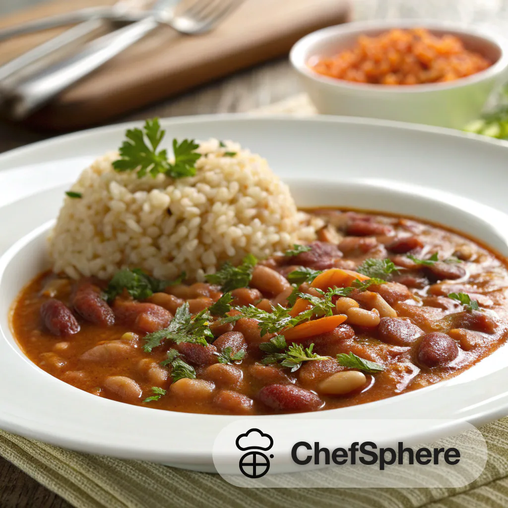 Three-Bean Soup with Nutty Rice