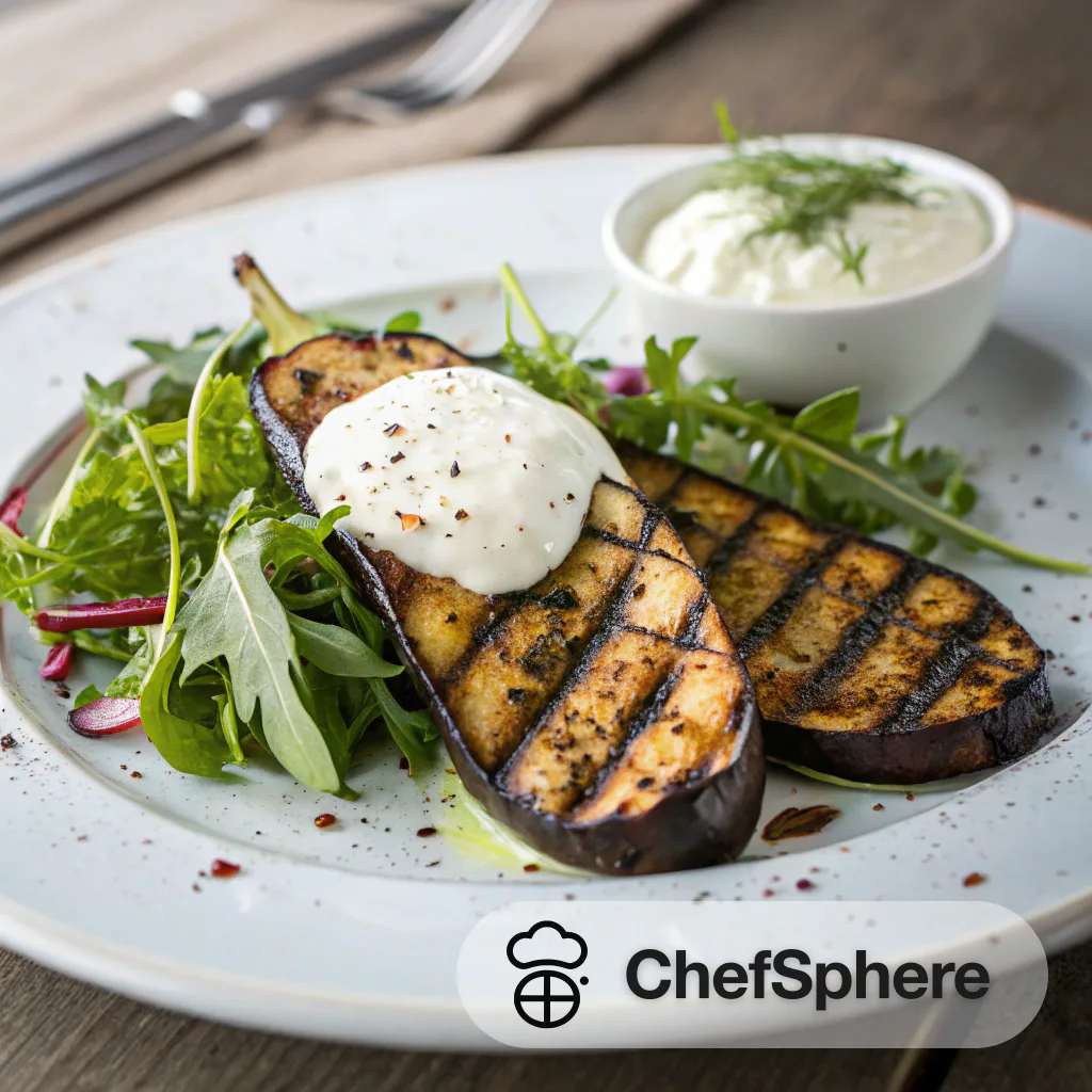 Grilled Eggplant with Seasoned Yogurt Sauce