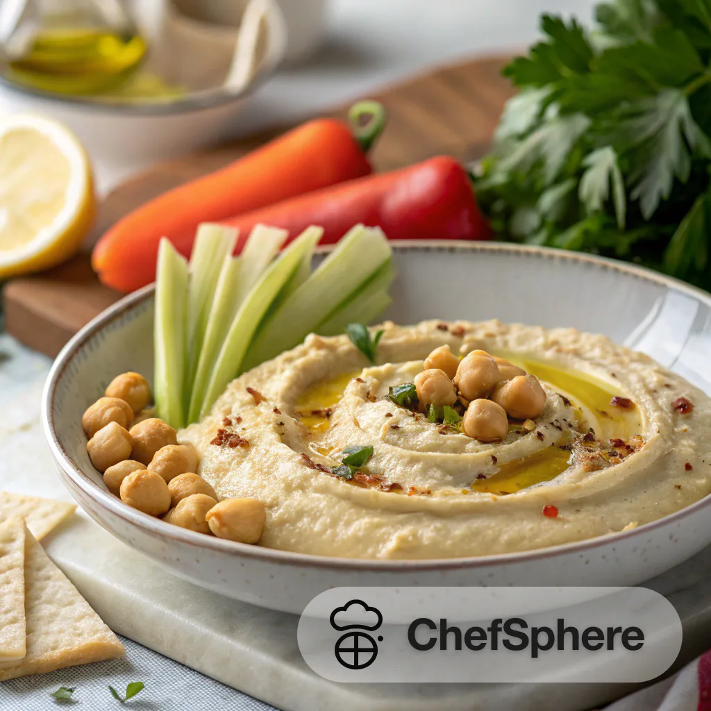 Garlic Tahini Chickpea Hummus Dip