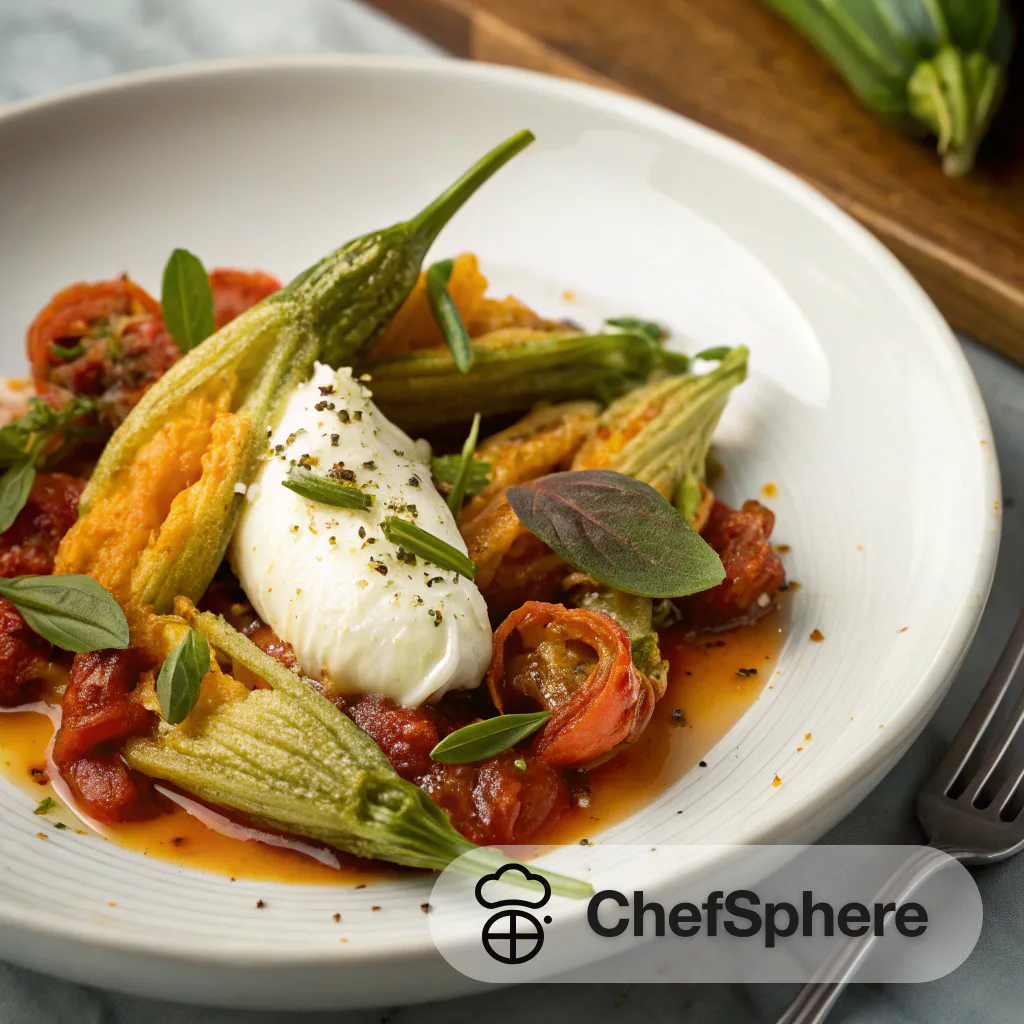 Crispy Squash Blossoms with Burrata &