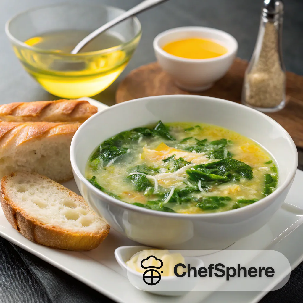 Spinach Cheese Egg Drop Soup