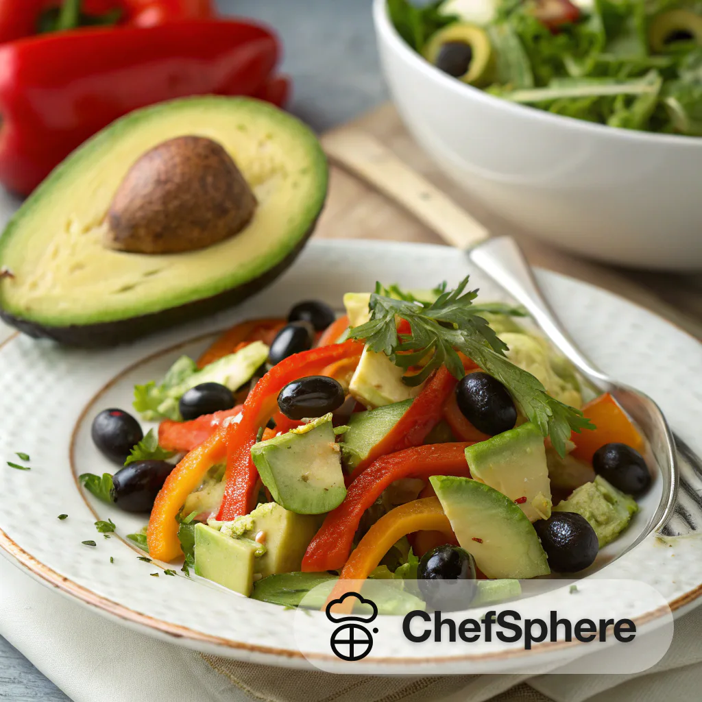 Avocado Pepper Olive Zesty Salad