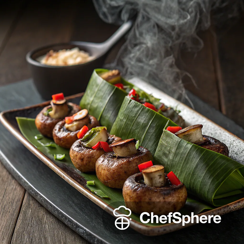 Smoky Grilled Mushroom in Banana Leaves