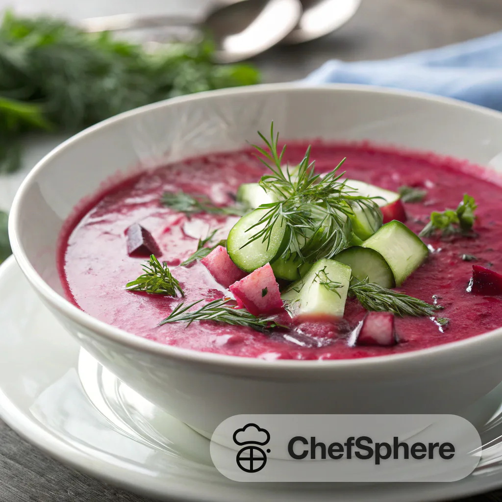 Beet Buttermilk Soup with Cucumber Dill