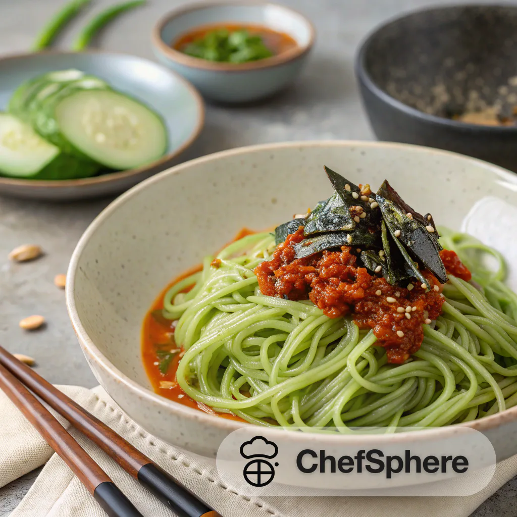 Spicy Gochujang Green Tea Noodles