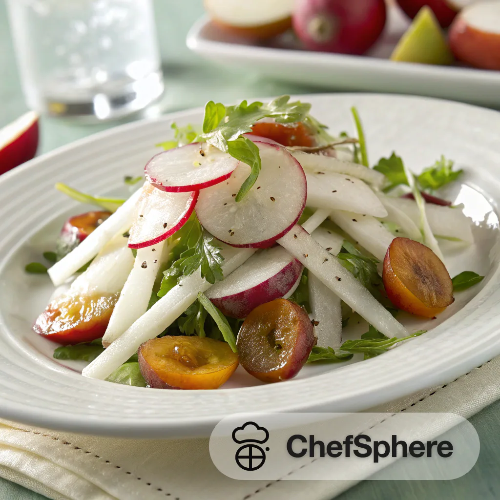 Jicama Radish Plum Crunchy Salad