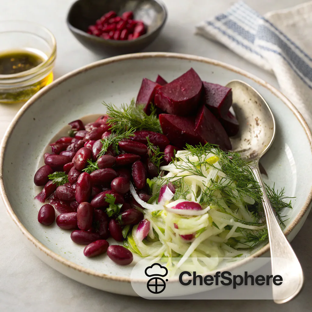 Dill Red Beans with Pickled Beets
