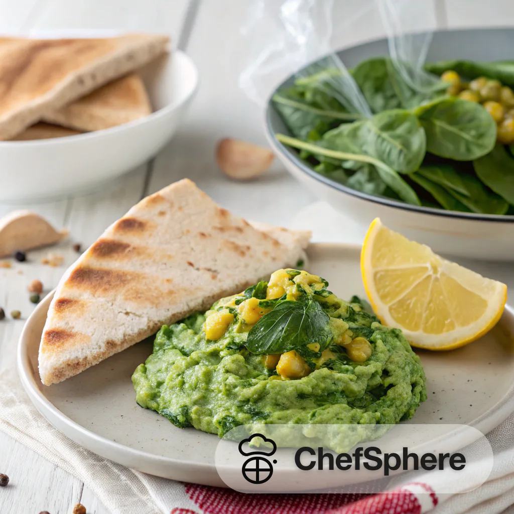 Chickpea-Spinach Pita Spread with Freshness