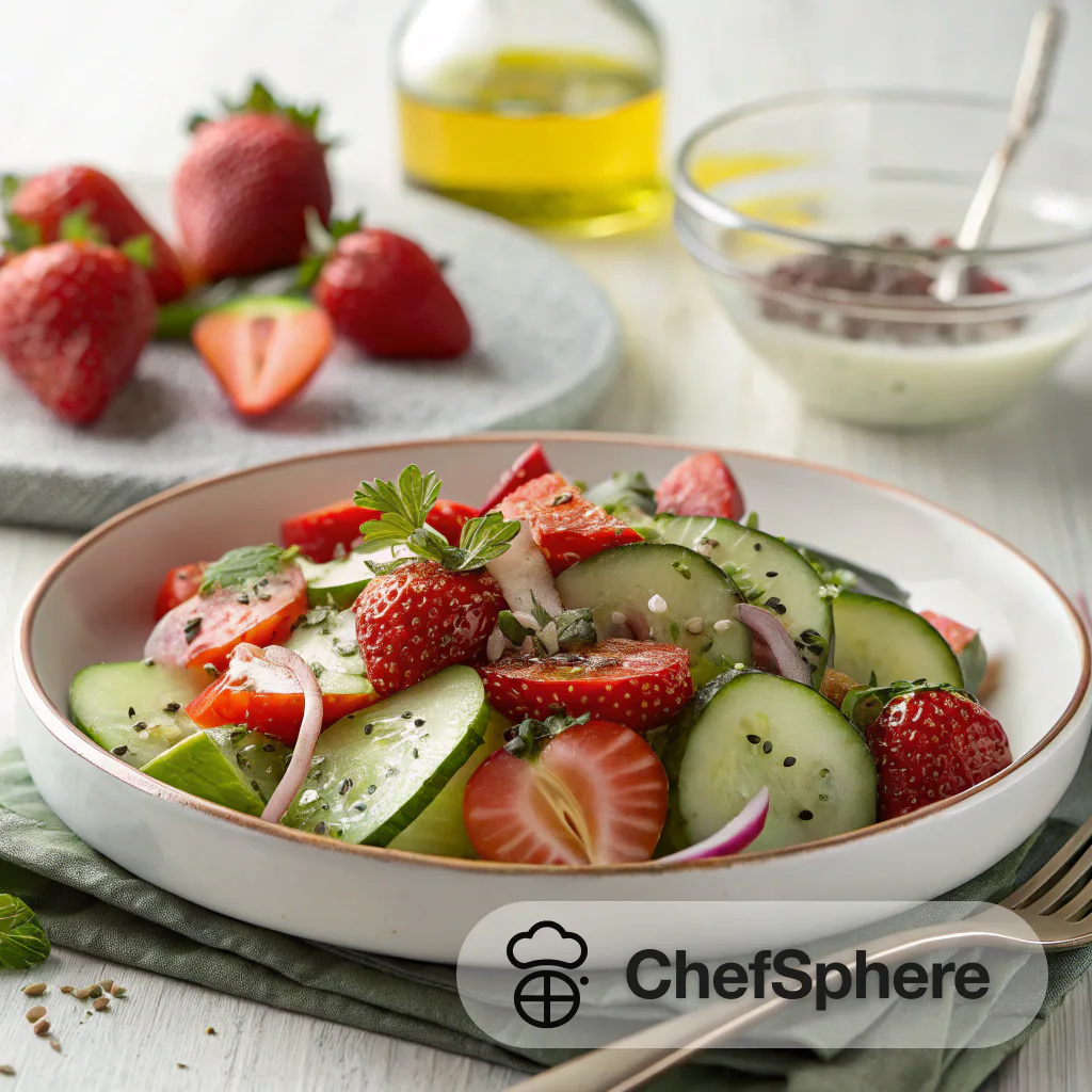 Strawberry Cucumber Salad with Lemon Dressing