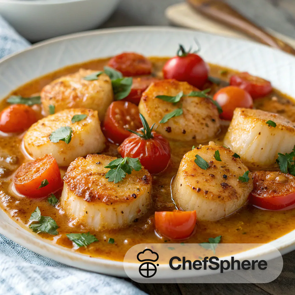 Curried Scallops with Spiced Tomatoes