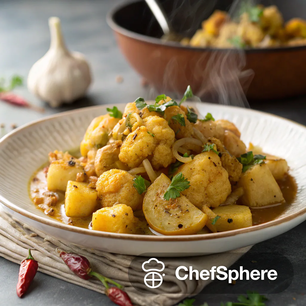 Cauliflower Potato Onion Curry - Hearty