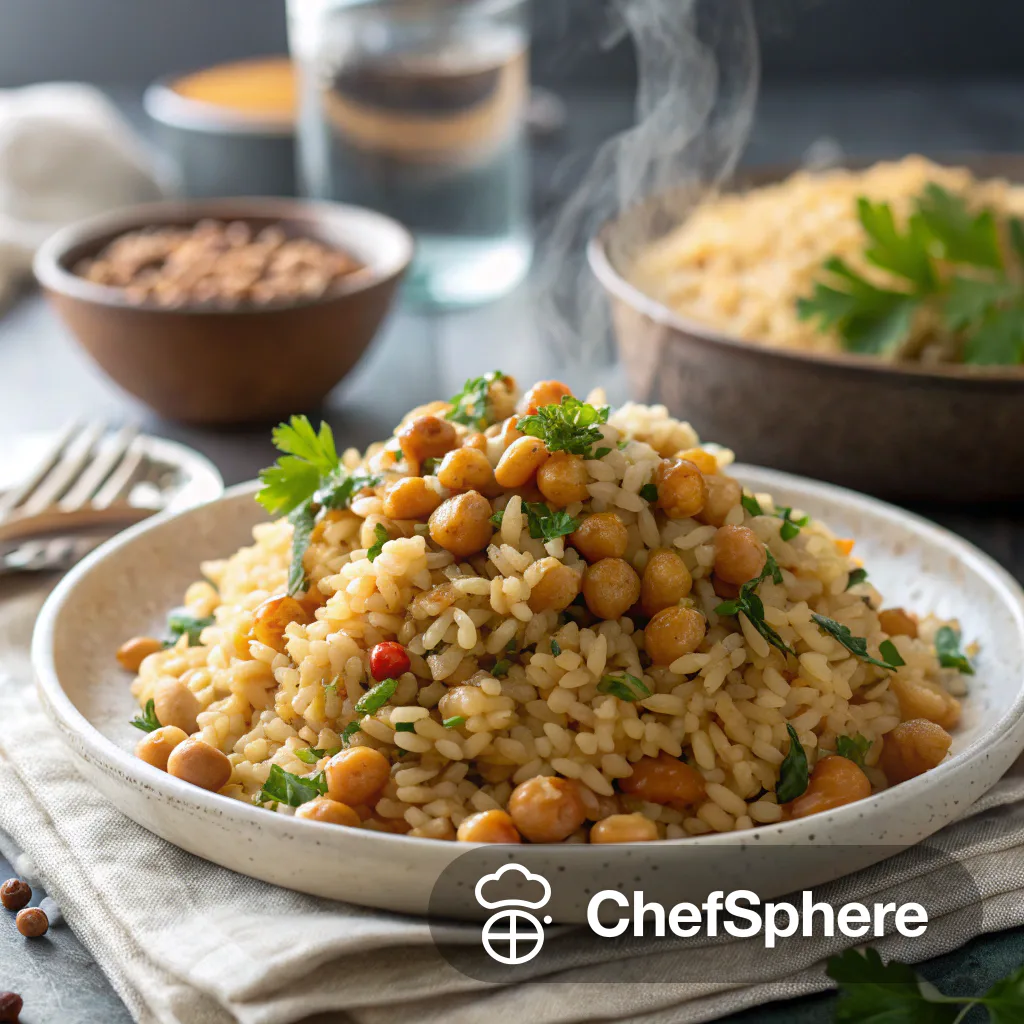 Pressure Cooker Rice and Lentils Pilaf