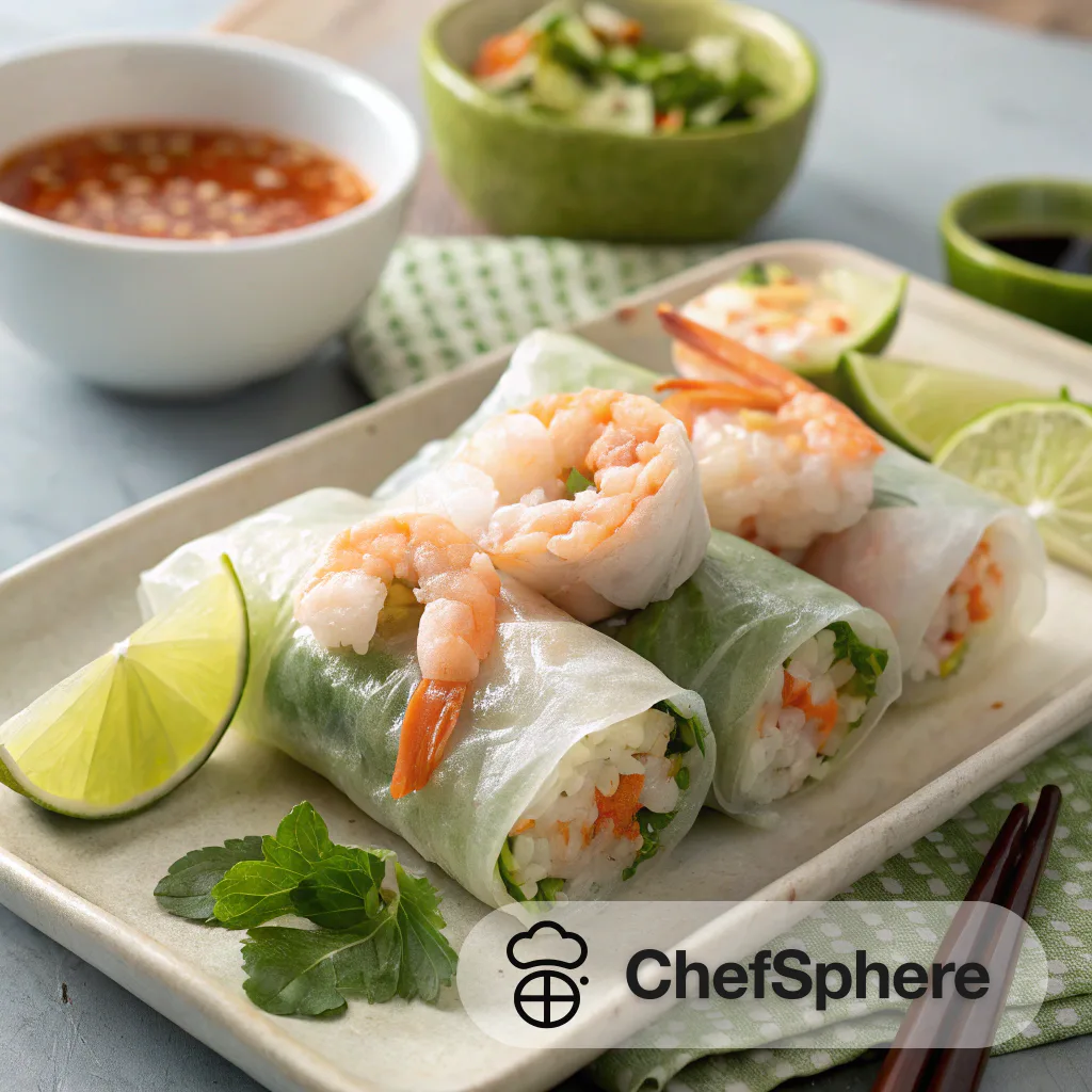 Tangy Shrimp Rolls in Rice Wrappers