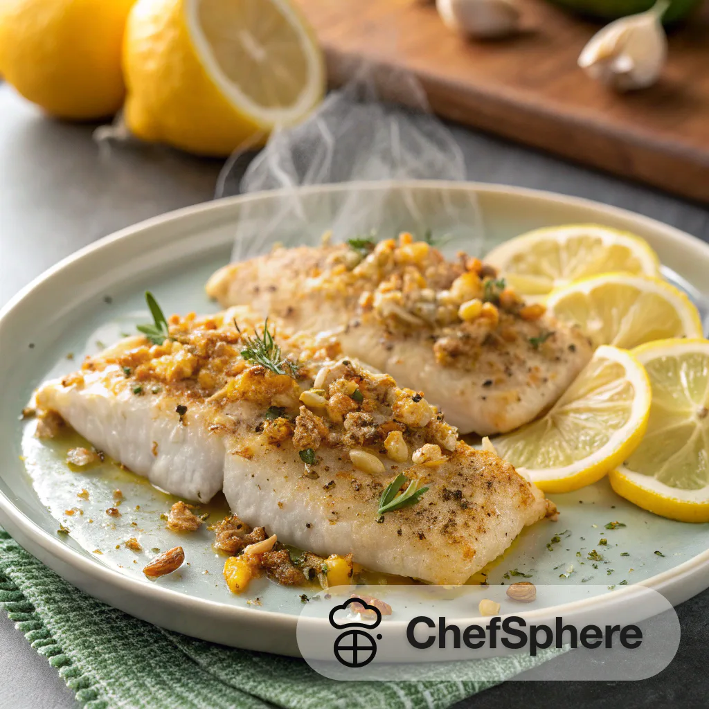Garlic Citrus Fish with Crunchy Topping