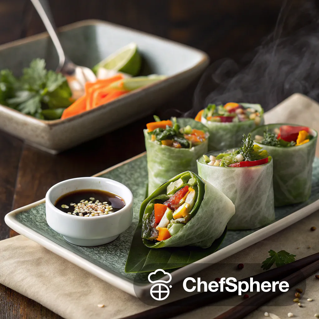 Herb Vegetable Wraps with Dipping Sauce