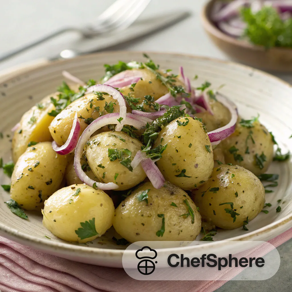 Herb Potato Salad with Shallots Infusion
