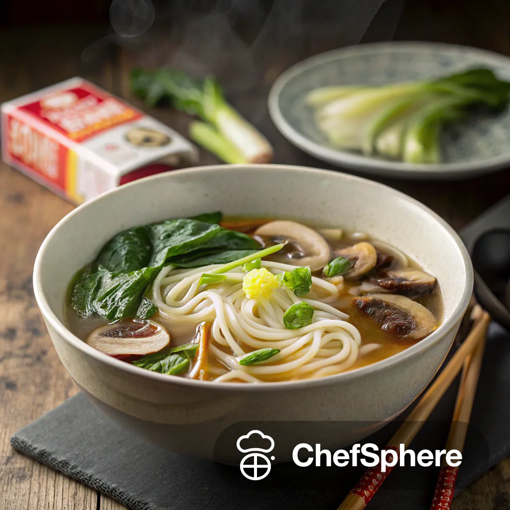 Asian Noodle Soup with Bok Choy