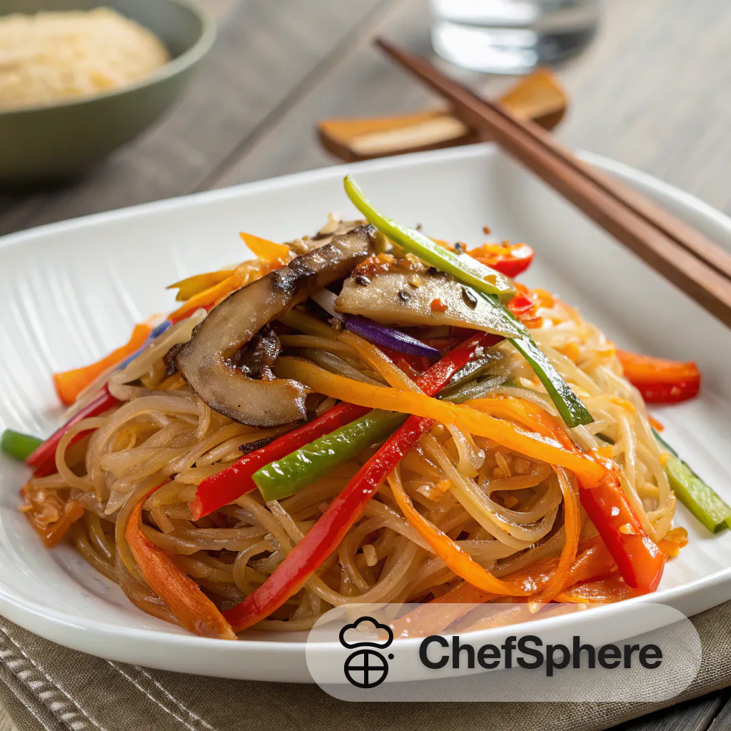 Vibrant Korean Glass Noodles with Veggies