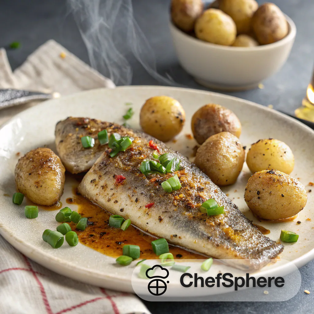 Spicy Baked Fish with Baby Potatoes