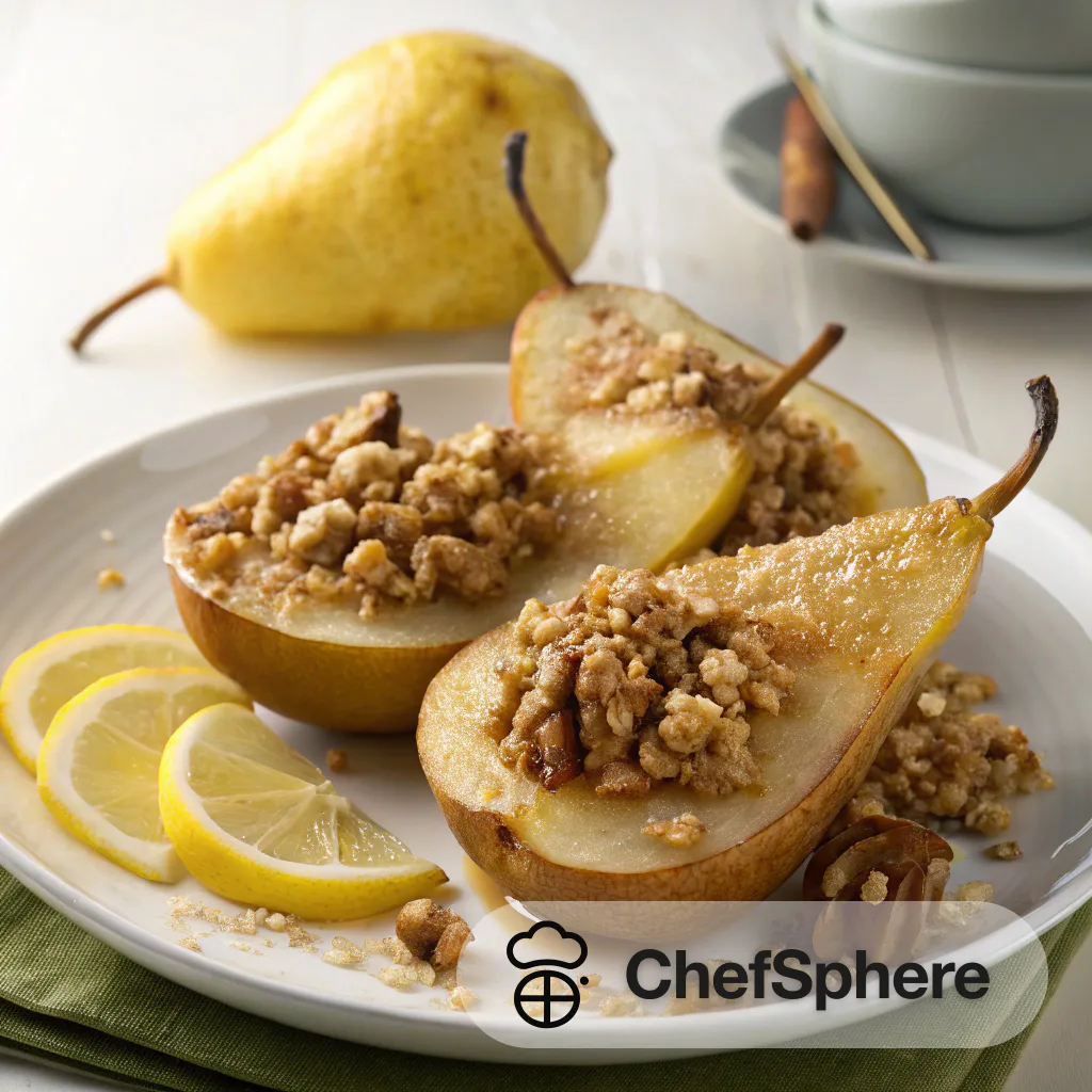 Oven-Baked Pears with Crunchy Oats