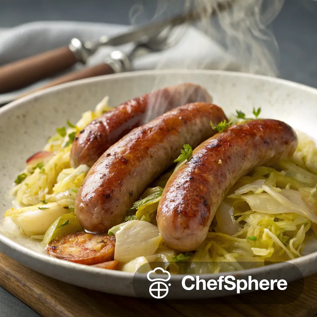 Savory Sausage with Pan-Seared Cabbage
