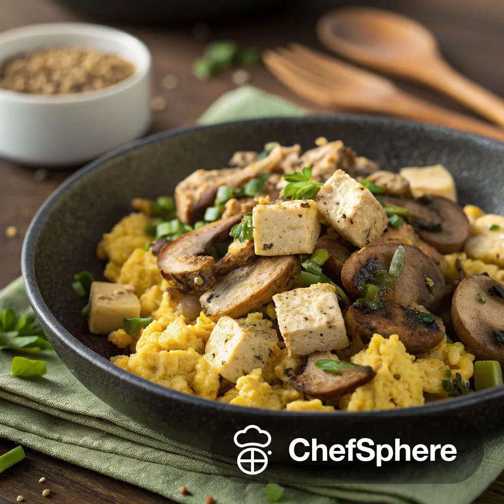 Umami Mushroom Tofu Scramble Sauté