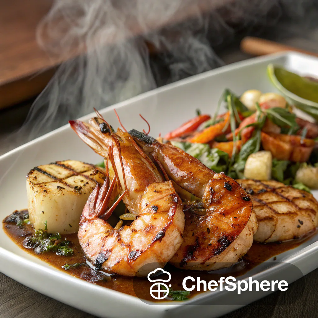 Tamarind Glazed Grilled Seafood Medley