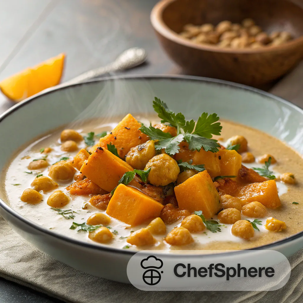 Thai Squash Chickpea Curry with Cream