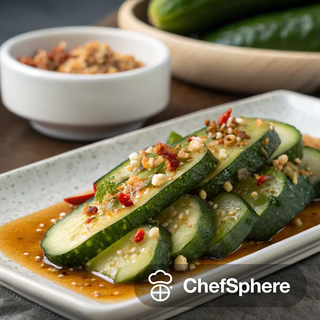 Spicy Vinegar Smashed Cucumbers Recipe