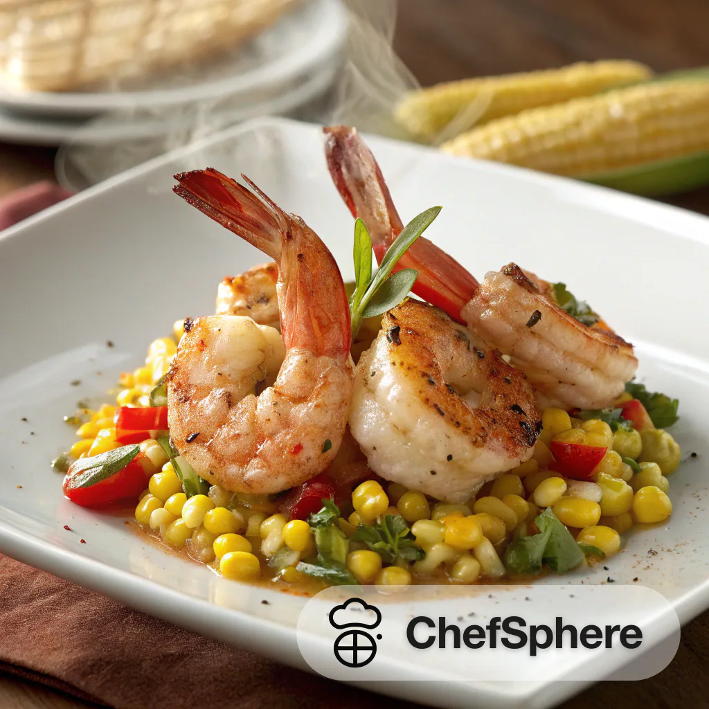 Ginger Prawns with Summer Corn Succotash