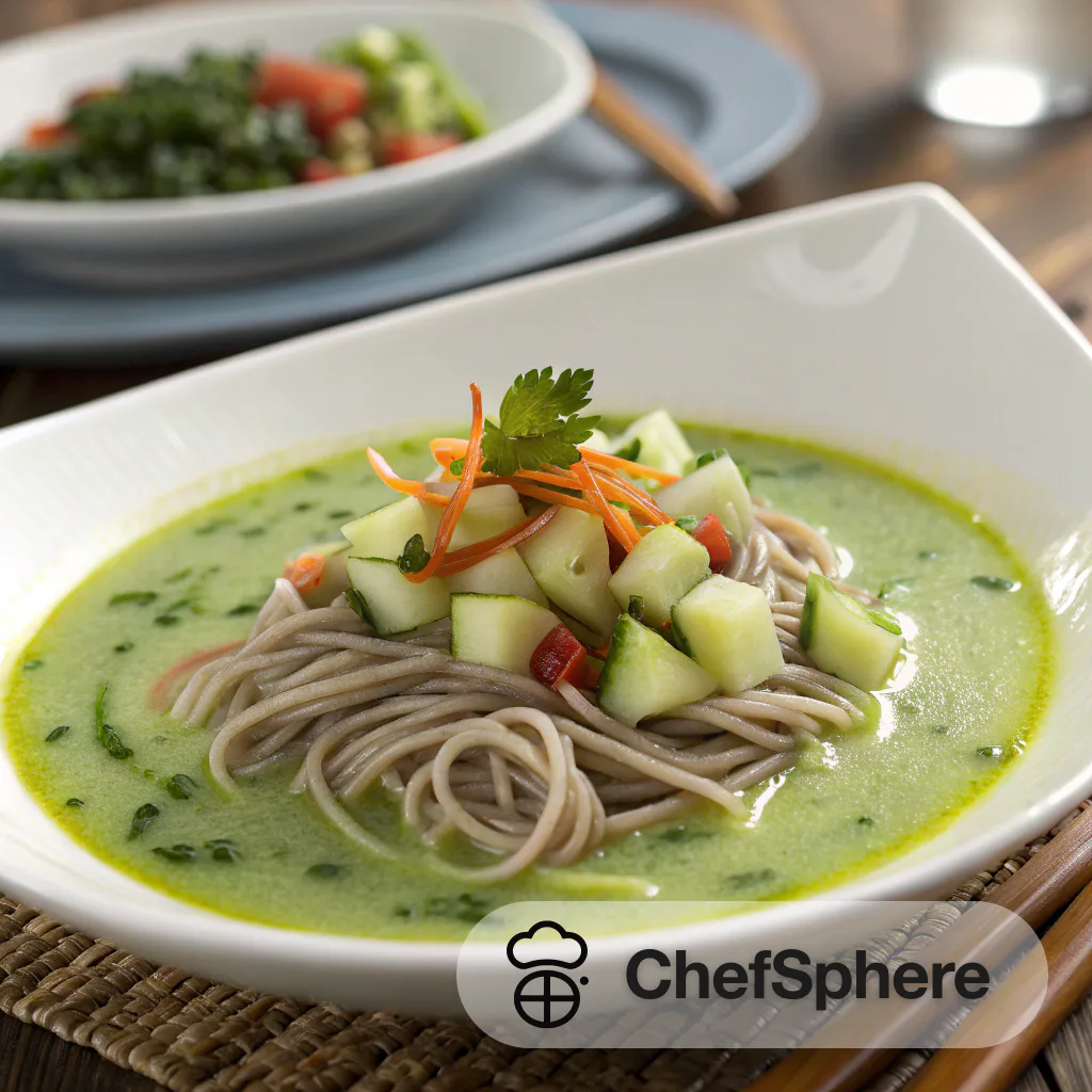 Cool Cucumber Soup with Soba Noodles