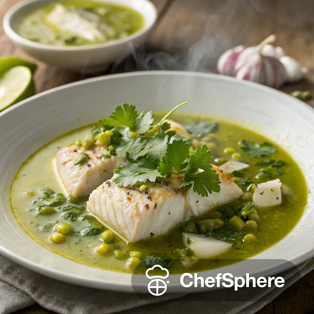 Zesty Cod with Green Posole Stew