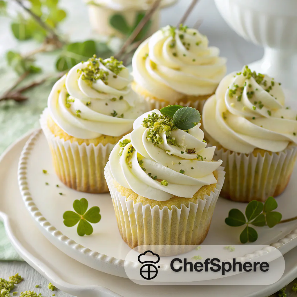 Pistachio White Chocolate St. Patrick Cupcakes