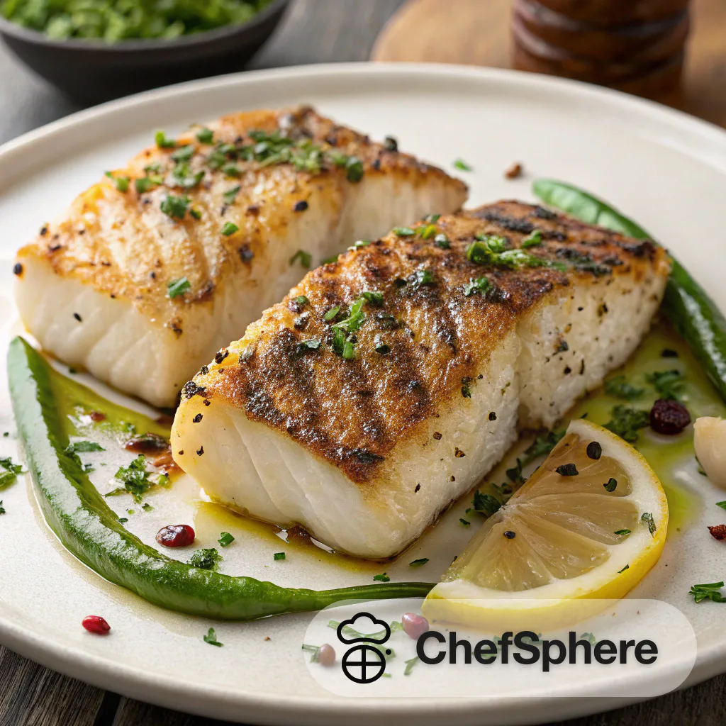 Crispy Garlic Spiced Grilled Cod Fish