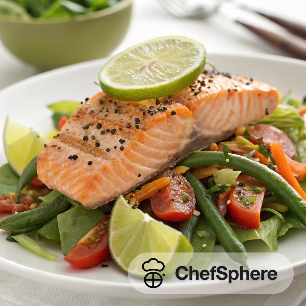 Salmon Veggie Salad Bursting with Freshness