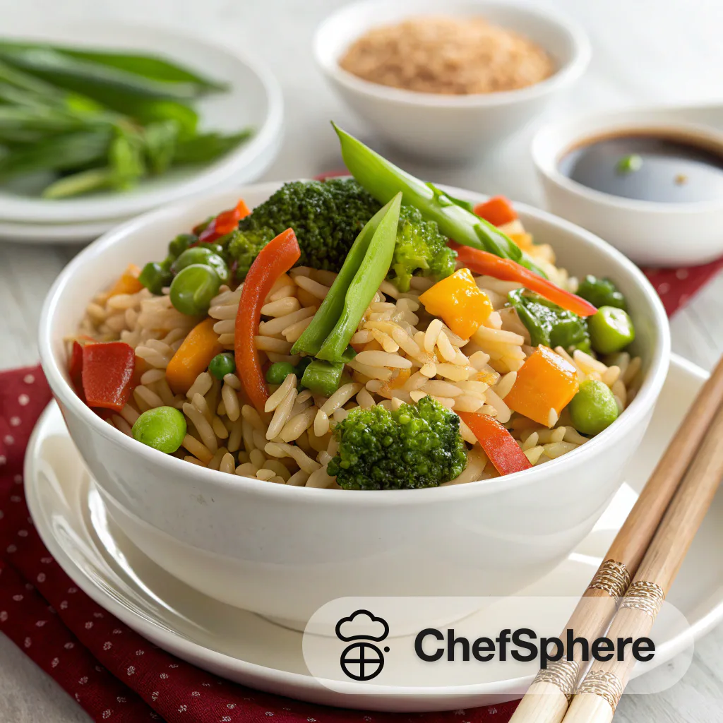 Chinese Stir-Fried Vegetable Rice Bowl