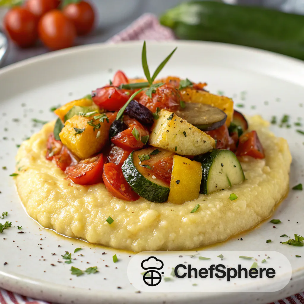 Cheesy Polenta with Roasted Veggie Salsa