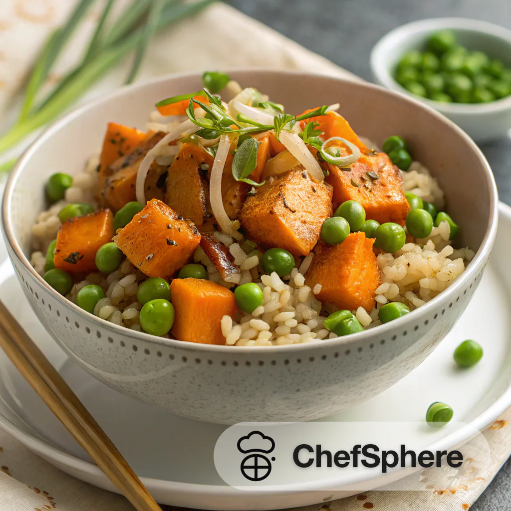 Sweet Potato Pea Ginger Rice Bowl