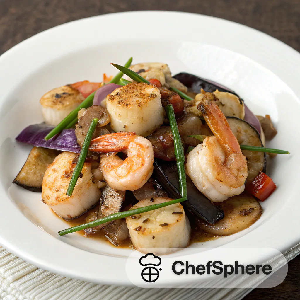 Scallop and Shrimp Eggplant Stir-Fry