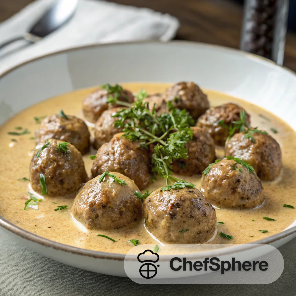 Creamy Swedish Beef Meatballs in Sauce