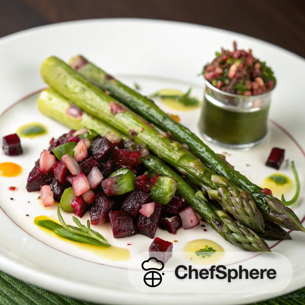 Grilled Asparagus with Beet Cucumber Relish
