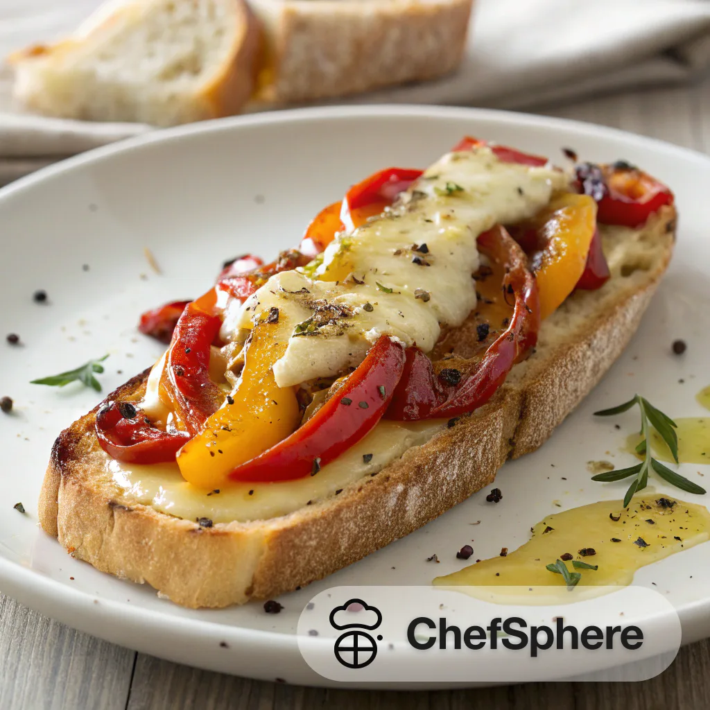 Toasted Cheese and Pepper Open Sandwich