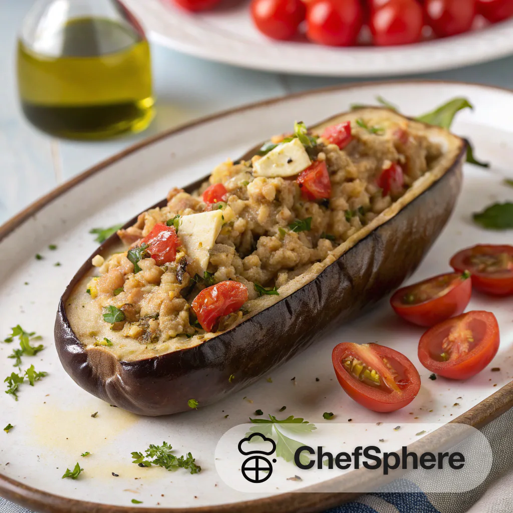 Greek Stuffed Eggplant with Savory Filling