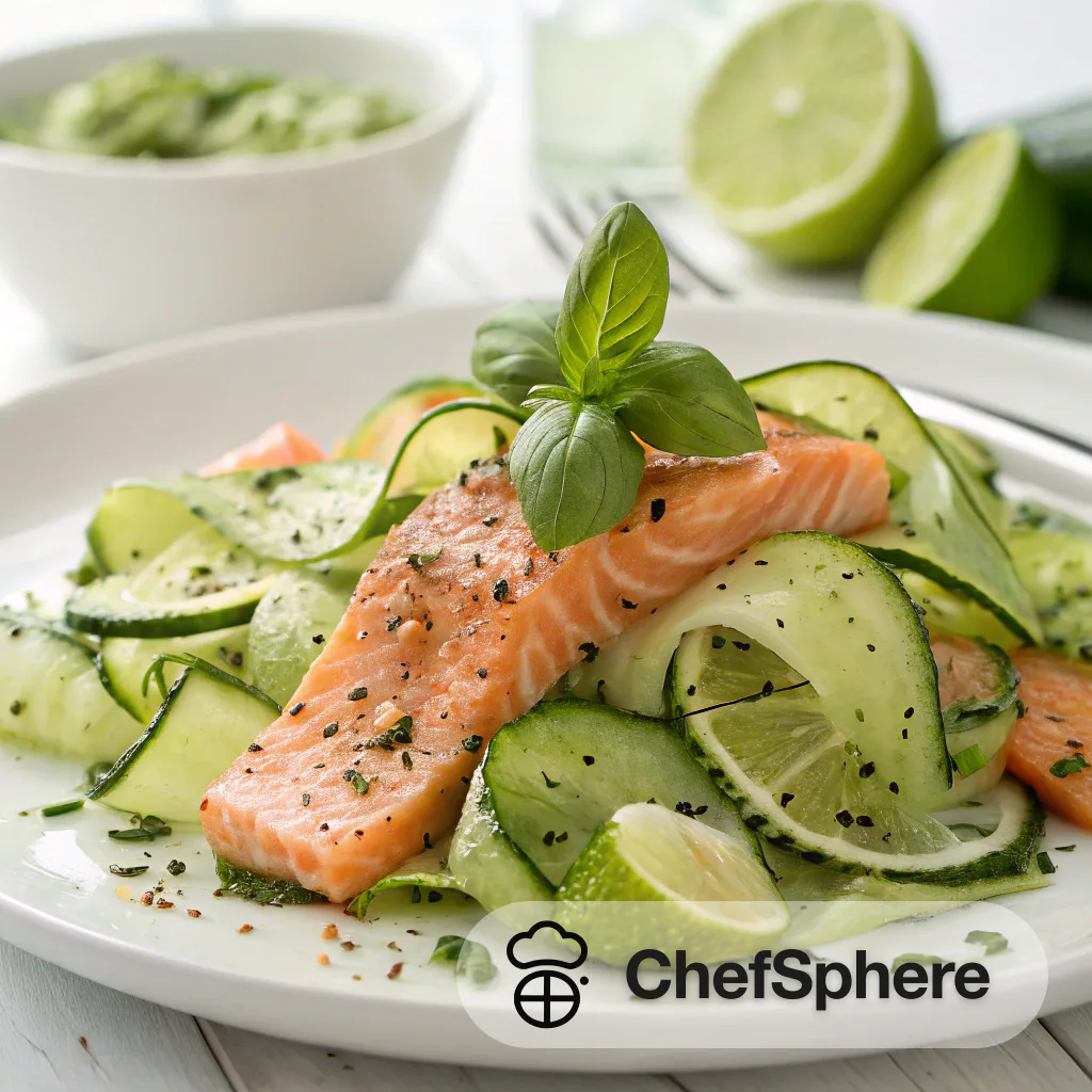 Salmon Cucumber Salad with Basil-Lime Dressing