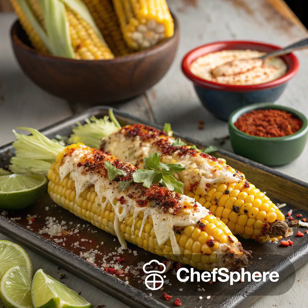 Spicy Grilled Corn with Melted Cheese