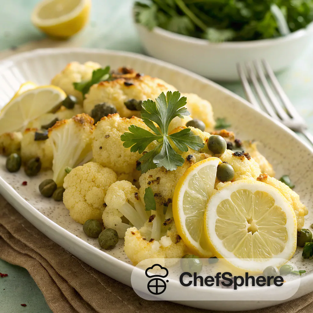 Lemon Capers Jalapeno Roasted Cauliflower